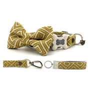 Aztec Herringbone Premium Collar, Leash & Bowtie Set